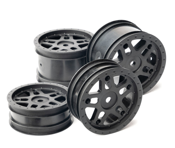 Juego de ruedas delanteras y traseras Whiplash de 2,2" y 12 mm (escala 1/10)